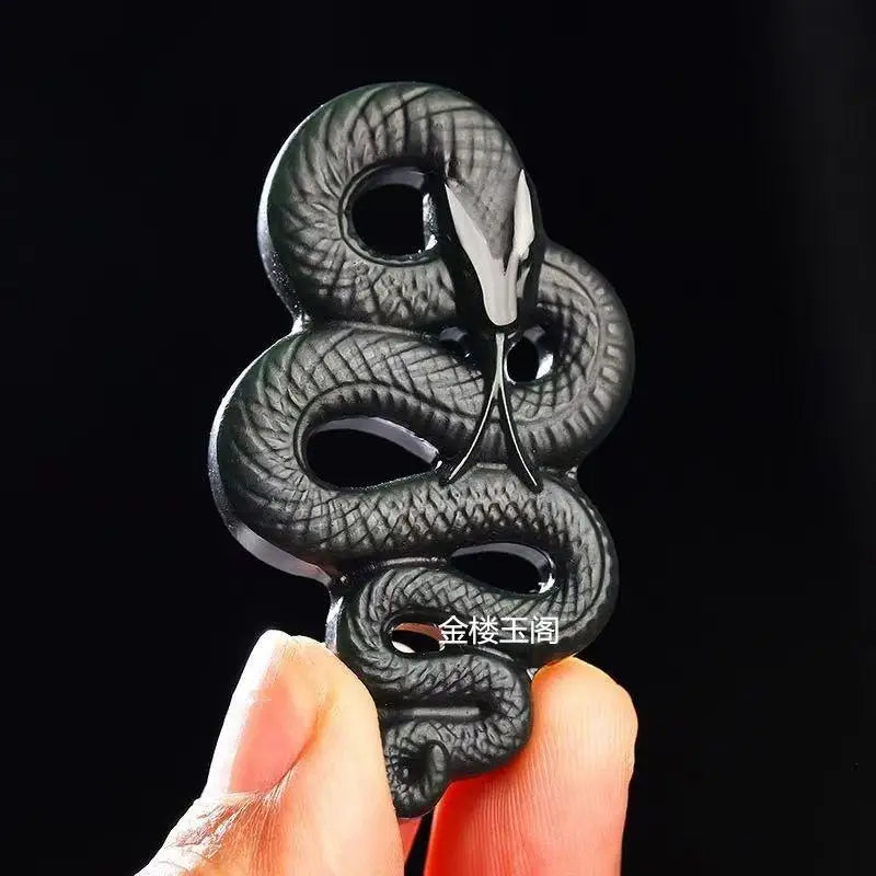 30*50mm Certified Hetian Jade Snake Pendant Necklace Men Women Fine Jewelry Genuine China Nephrite Stone Lucky Charms