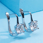 Simple Shiny Zirconia Hoop Earrings — Silver-Tone Daily Wear