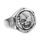 Robot Ghost Skull Open Ring — Stainless Steel