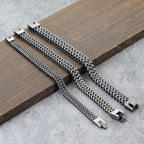 Noter Vintage Stainless Steel Cuban Chain Bracelet Men Hiphop Rock Braslet Bangle Outdoor Sports Camping Cycling