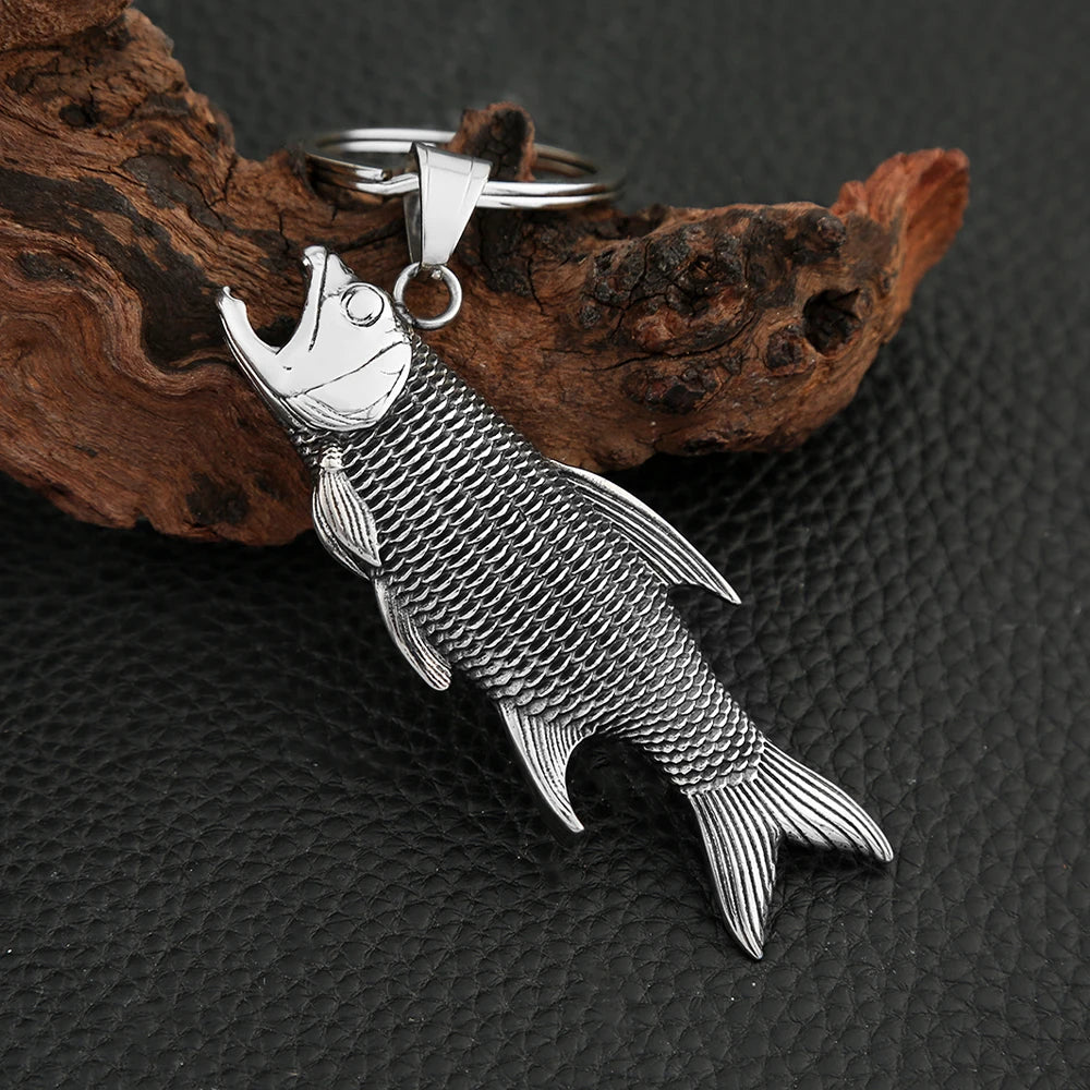 Fish Keychain — Silver Stainless