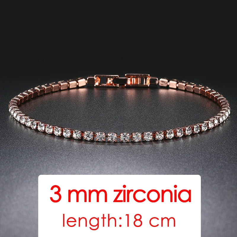 ZHOUYANG Tennis Bracelets For Women Simple Luxury Round Crystal Gold Color Bangle Chain Wedding Female Gift Wholesale Jewelry