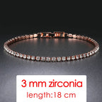 ZHOUYANG Tennis Bracelets For Women Simple Luxury Round Crystal Gold Color Bangle Chain Wedding Female Gift Wholesale Jewelry