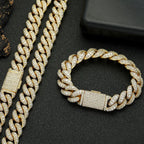 Cuban Chain Necklace Iced Out Gold 15MM
