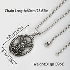 1PC Fadeless Stainless Steel Archangel Saint Michael Pendant Necklace for Men Christian Protection Amulet Necklace Man