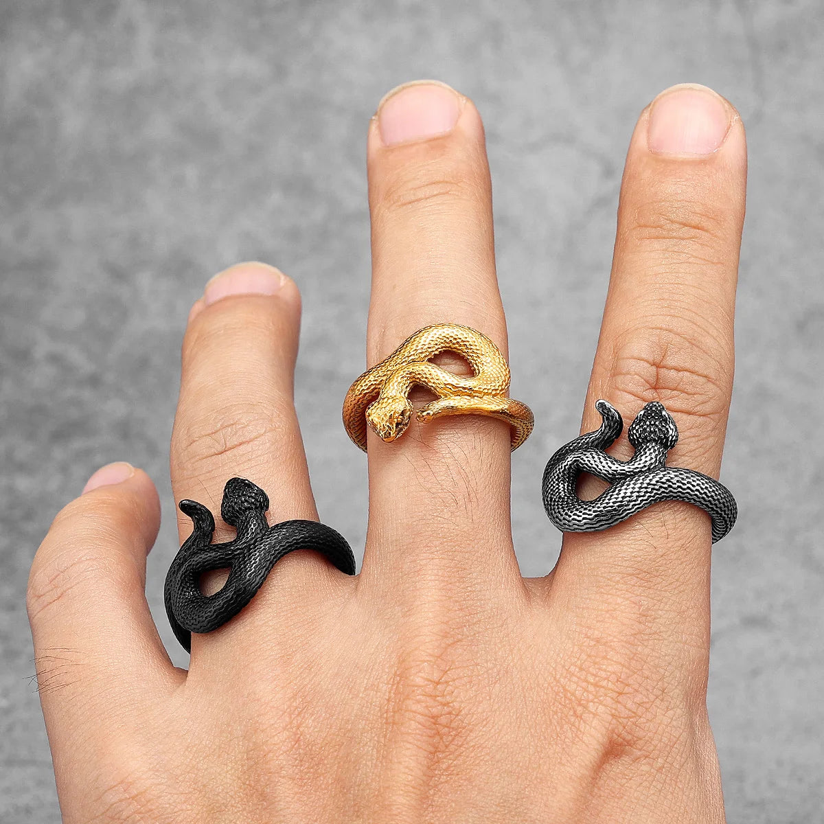 Viper Snake Ring — Stainless Steel