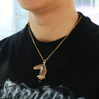 Iced Out Bird Pendant Necklace Colorful CZ