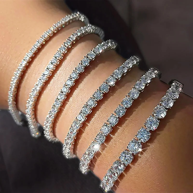 Iced Out Tennis Bracelet Stainless Steel 3/4/5MM