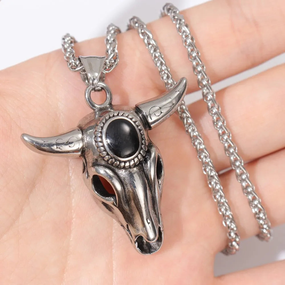 Vintage Domineering Bull Head Pendant Charming Men's Necklace Fashion Christmas Valentine's Day Gift Talisman Jewelry