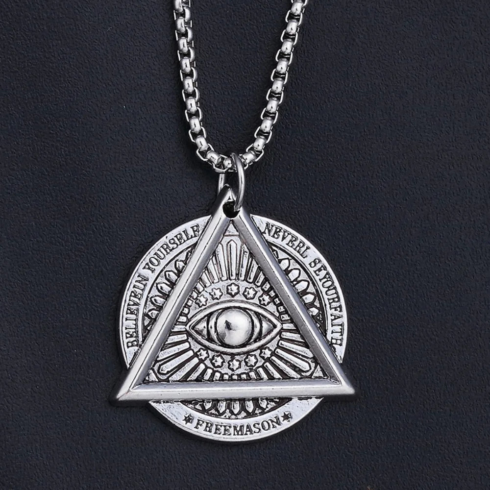 Fashion Charm Buddha's-hand Sweater Chain Jewelry For Men Women Gifts Double Blade Necklace Magic eye Pendant