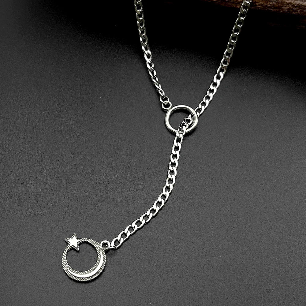 Star Steel Pendant Islamic Arabic Crescent Moon