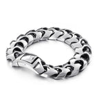 Polished Chunky Link Chain Bracelet — Stainless Steel