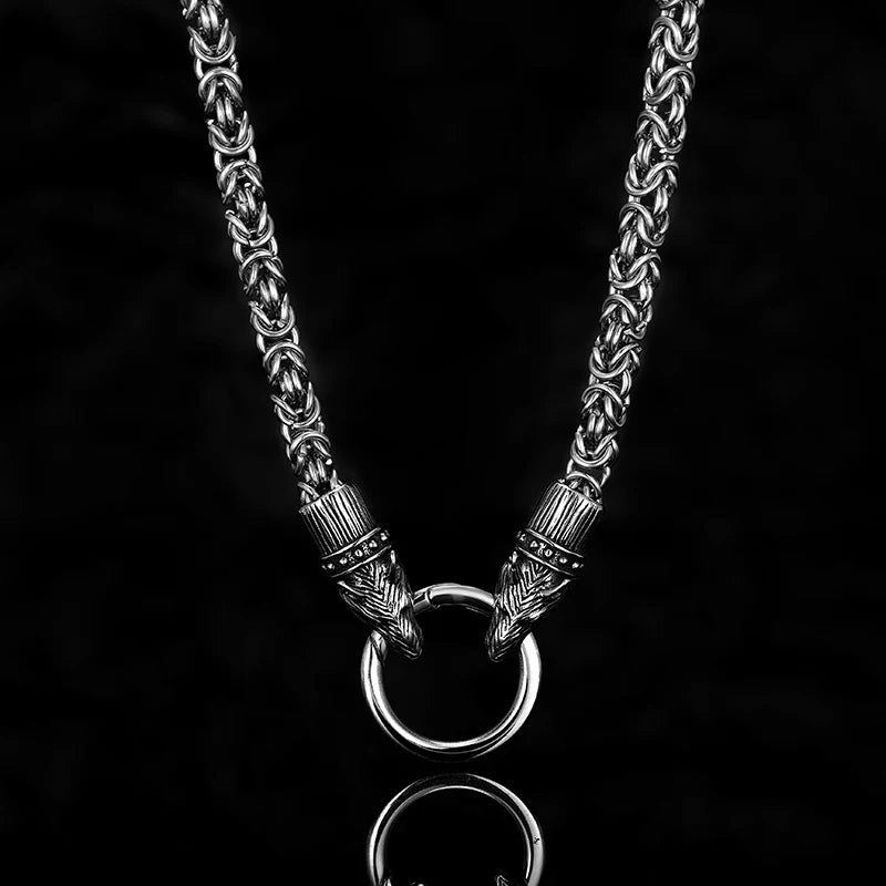 Animal Pendant Necklace Wolf Dog Skull Snake — Stainless Steel