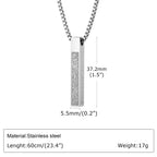 Ayatul Kursi Geometric Square Pendant Necklace, Stainless Steel Box Chain Necklace for Men, Religious Prayer Amulet Jewelry