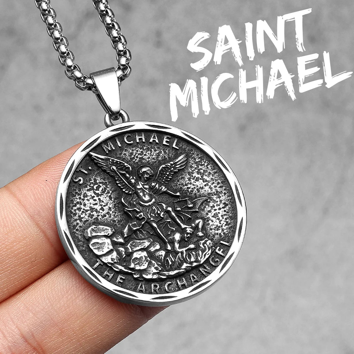 Archangel Michael Pendant — Stainless Steel
