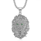 Iced Out Lion Gold Pendant Necklace