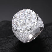 TUHE Unisex Silver Cross Ring Moissanite Stone Iced Out Couple Rings for Women Men Hip Hop Gifts