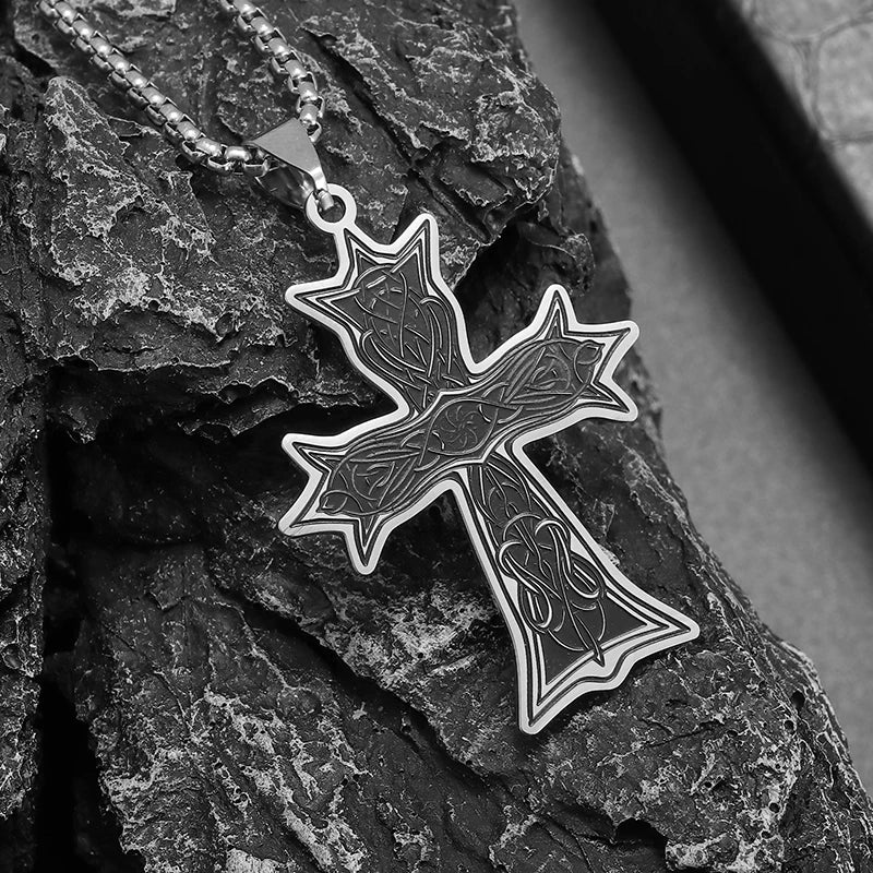 Retro Skull Cross Pendant Necklace — Stainless Steel