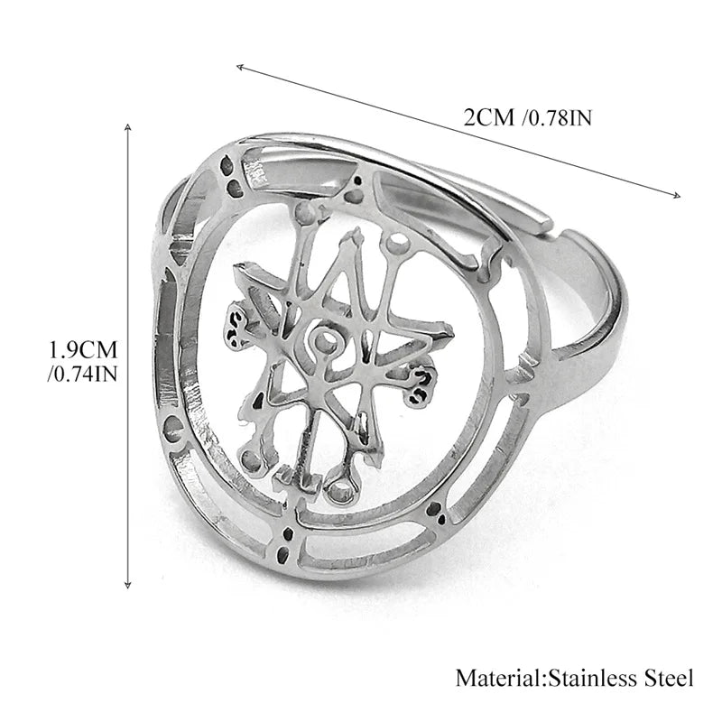 Occult Sigil Steel Ring Astaroth Goetia Finger