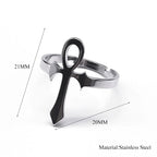 Ankh Cross Ring — Stainless Steel