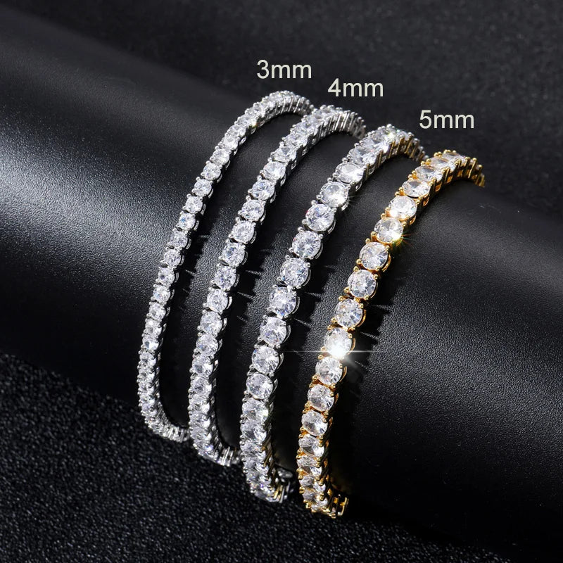Iced Out Tennis Bracelet — Stainless Steel