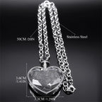 Gothic Heart Silver Pendant Punk Crystal Y2k Nzzz369-1