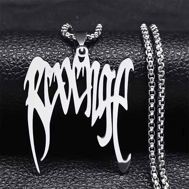Spiked Choker Silver Pendant Necklace — Stainless Steel