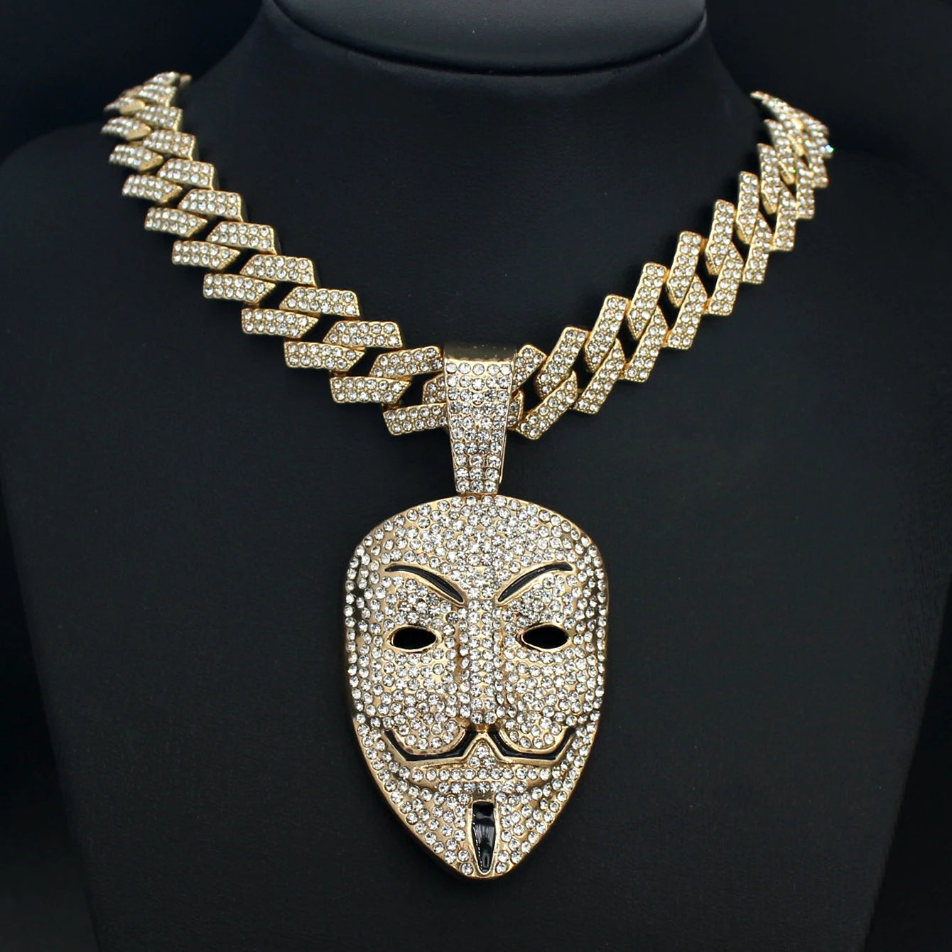 Men Women Hip Hop Big Dollar Sign Cross Pendant With 15mm Rhombus Cuban Chain Iced Out Bling Necklaces Fashion Charm Jewelry