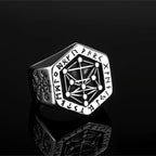 Vintage Viking Rings for Men Stainless Steel Nordic Warrior Shield Viking Rune Ring Fashion Amulet Jewelry Gift
