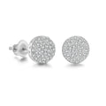 Iced Out Hemispherical Stud Earrings — SS
