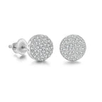 Iced Out Hemispherical Stud Earrings — SS