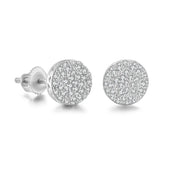 Iced Out Hemispherical Stud Earrings — Stainless Steel