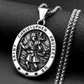 Saint Christopher Medal Pendant Necklace — Gold-Tone