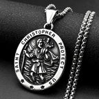 Saint Christopher Medal Pendant Necklace — Gold-Tone
