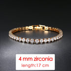 ZHOUYANG Tennis Bracelets For Women Simple Luxury Round Crystal Gold Color Bangle Chain Wedding Female Gift Wholesale Jewelry