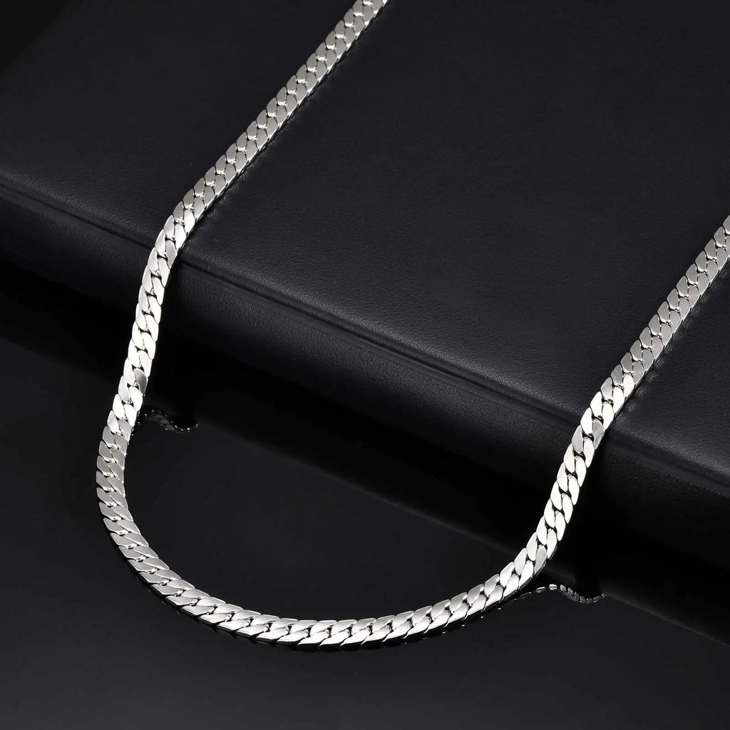 Stainless Steel Cuban Chain Necklace for Men 6mm Chain Punk Minimalist Necklace Hip Hop Waterproof Jewelry Gift 50/55cm