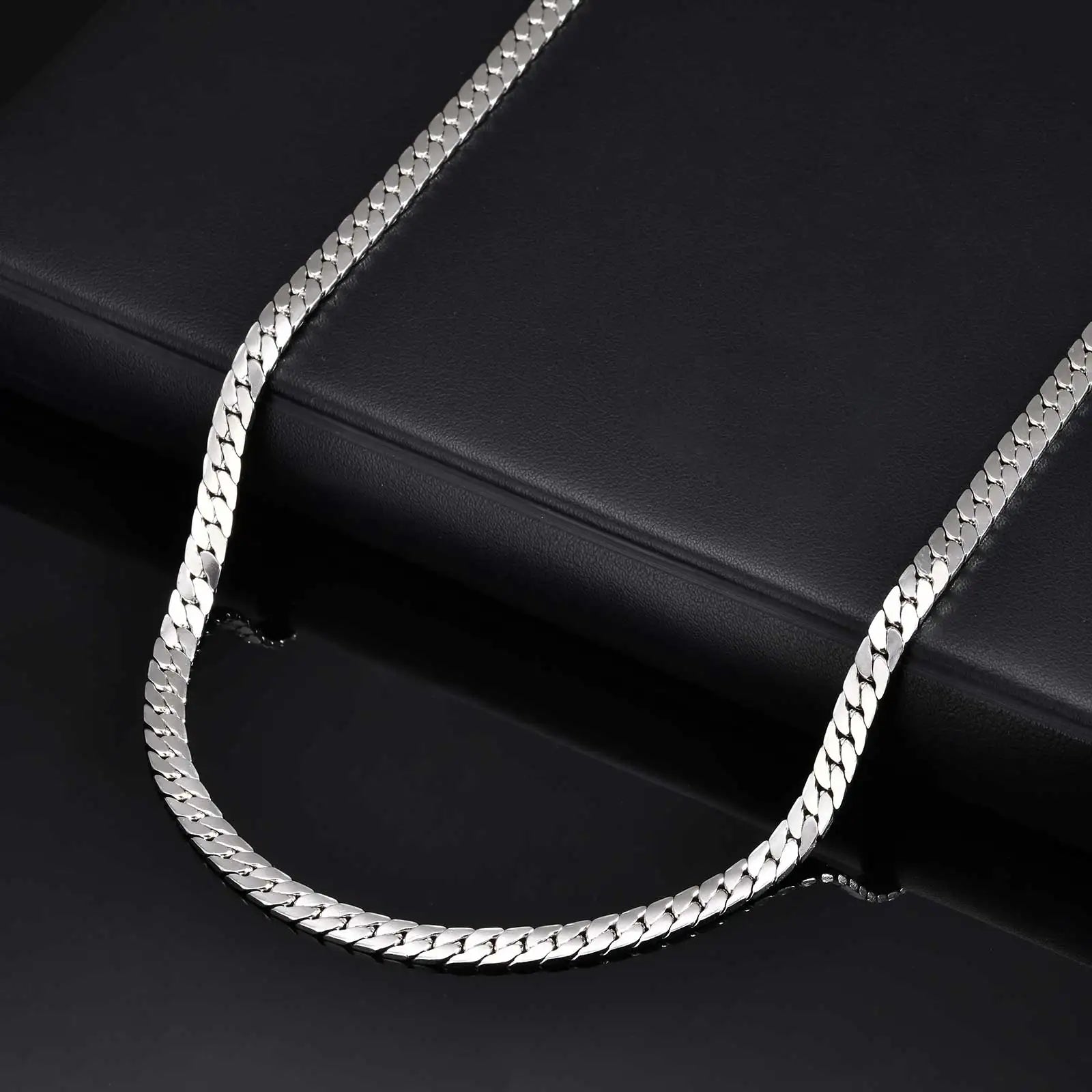 Stainless Steel Cuban Chain Necklace for Men 6mm Chain Punk Minimalist Necklace Hip Hop Waterproof Jewelry Gift 50/55cm