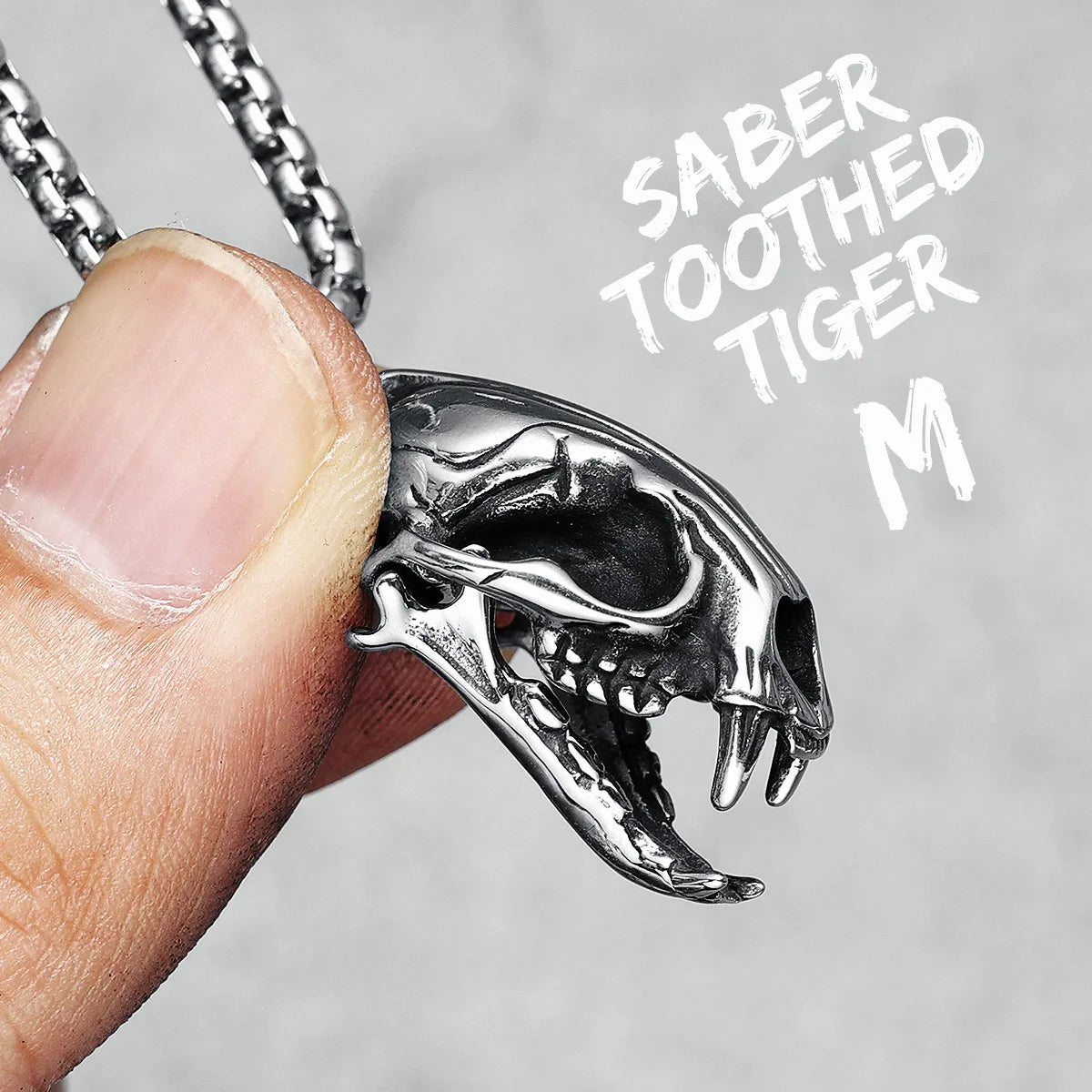 Gothic Skeleton Stainless Steel Pendant Necklace