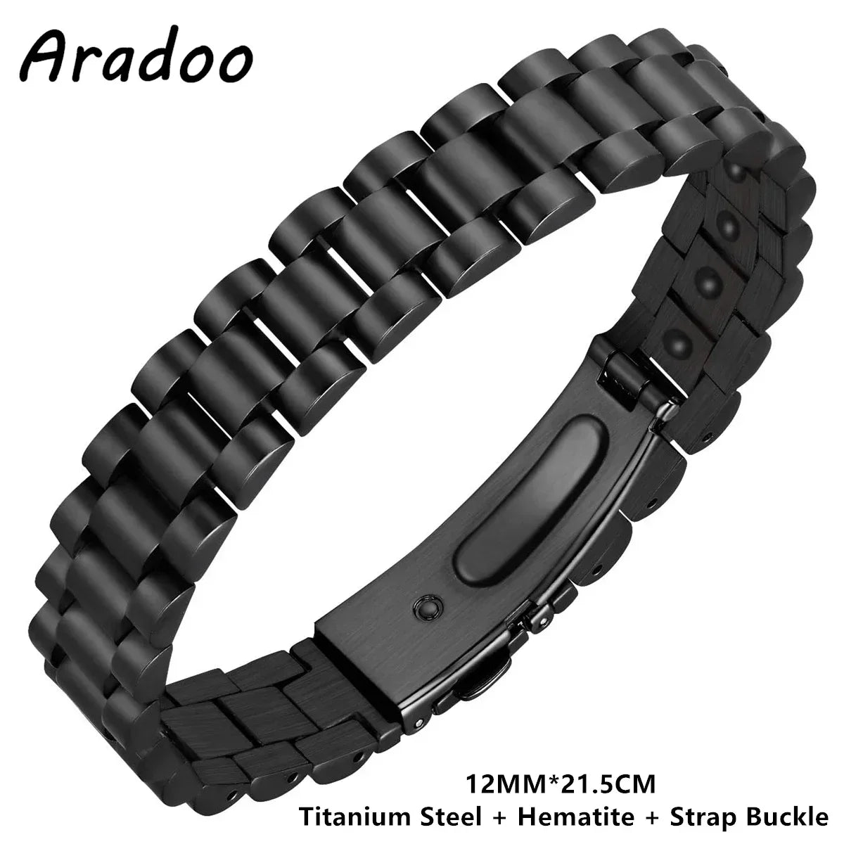 ARADOO Titanium Steel Watch Band Men's Bracelets Stainless Steel Magnetic Wristband Bracelet Gentlemen Jewelry Gifts