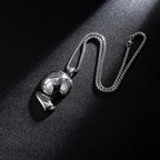 Stainless Steel Basketball Pendant Necklace