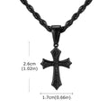 Vnox Stainless Steel Cross Pendant Necklace, 17x26mm Cross Pendant with Twisted Chain Religious Faith Jewelry Gift for