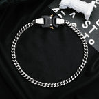 Hip-hop Functional Buckle Thick Chain Metal Lock Necklace Bracelet Personality Street Men and Women Accessories Gift