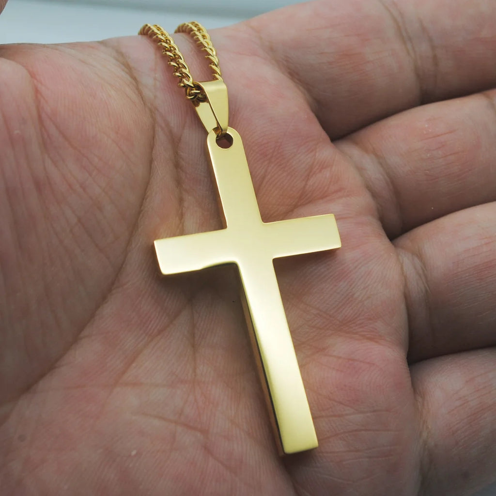 Cross Steel Pendant 316L Blank Engraved Seal
