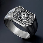 Faith and Strength Cross Ring for Men Women — Stainless Steel
