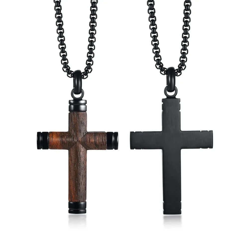 Prayer Hand Cross Stainless Steel Pendant Necklace