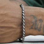 5mm Retro Silver Color Men's 316 Stainless Steel Bracelet Hip Hop S Alloy Bracelet Fashion Jewelry Retro Bracelet Accessories