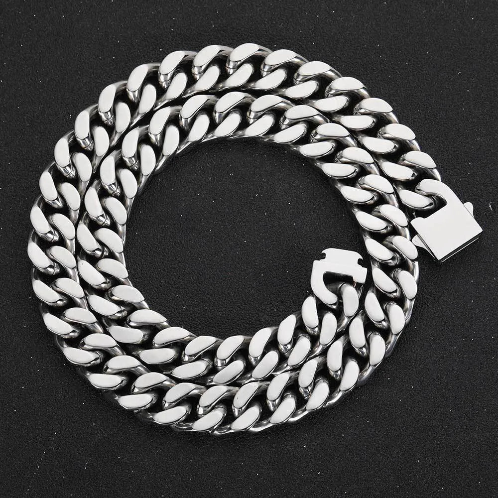 Cuban Link Chain Necklace & Bracelet 10mm — Stainless Steel