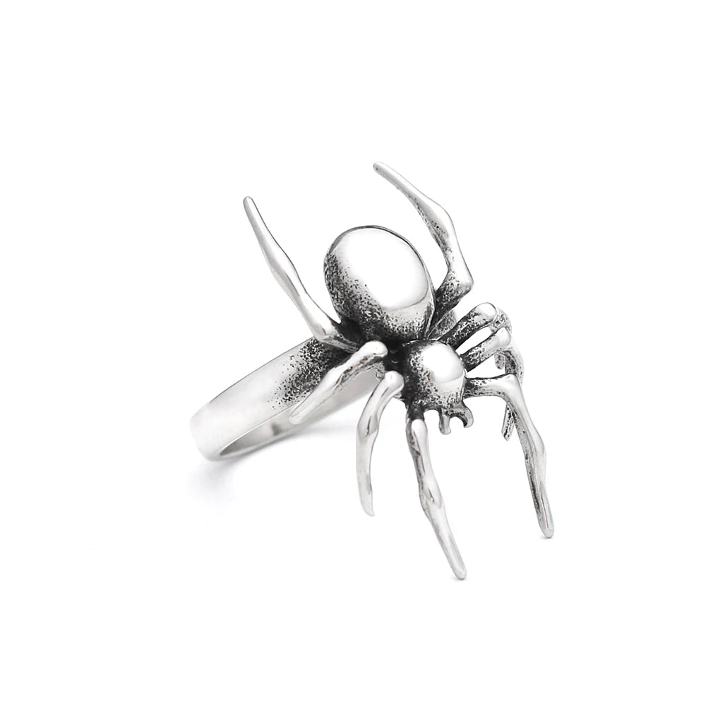 Spider Steel Ring Vintage Punk 316L Gothic Biker