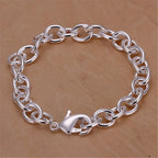 Twisted Chain Bracelet for Men & Women — Silver-Tone, Simple