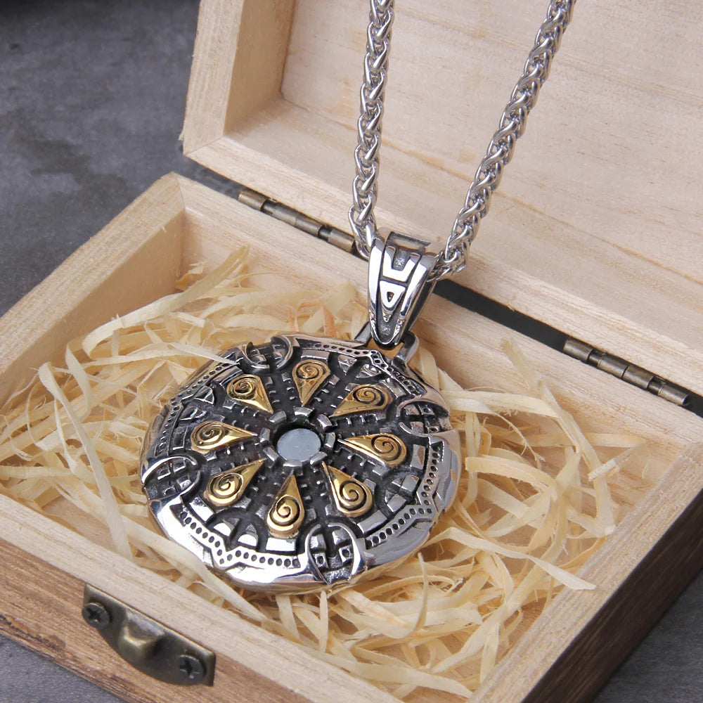 Vegvisir Viking Rune Necklace — Gold